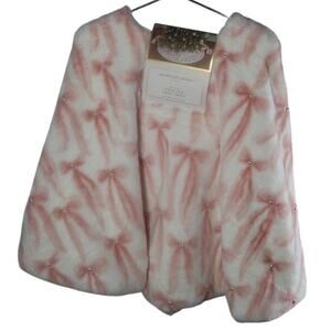 Cupcakes and Cashmere Faux Fur Tree Skirt – 52” – Pink Bow & Pearl Accents NWT